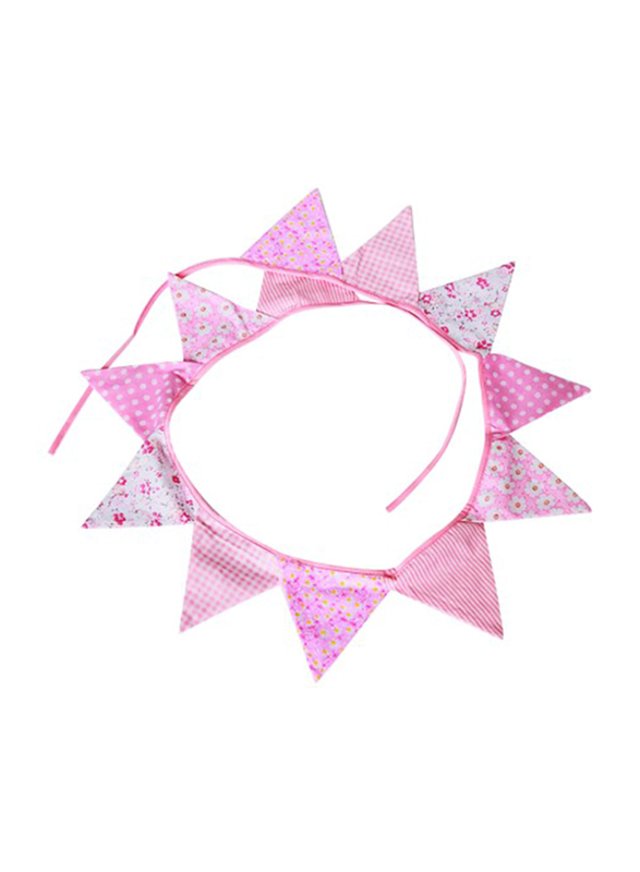 Cherrypick Handcrafted Bunting Flag Banner, 22cm, Pink