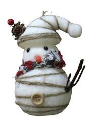 Merry Christmas Snow Man Hanging Decor Ornament, 13cm, Multicolour