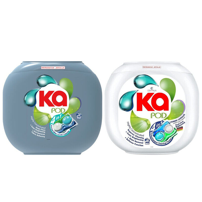 

KA 4-in-1 Laundry Detergent Pods Bundle (96 Pods) - Anti-Dust Mites, Deep Cleaning, Fabric Softening, Color Brightening, 99.9% Anti-Bacterial, Powerfu