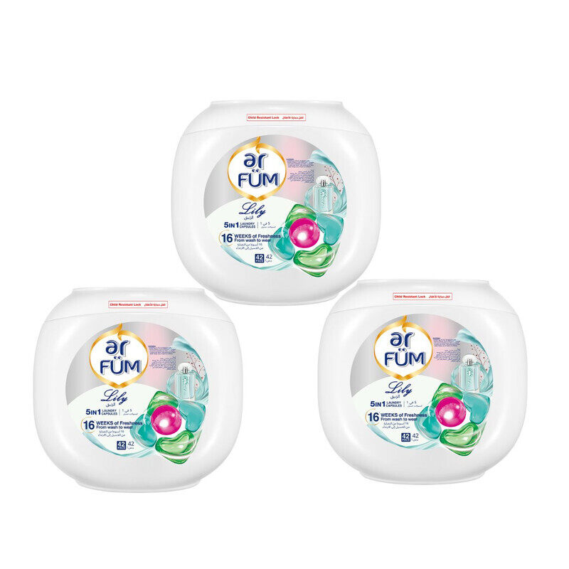 

ArFum PODS, 5-in-1 Laundry Detergent Capsules with Scent Booster, Detergent Concentrate, Softener, Color Protect, Stain Remover, 16 Weeks Fragrance, 4