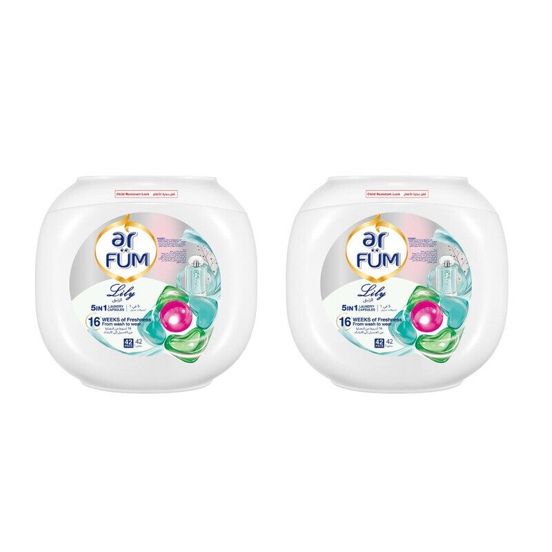 

Ar Fum ArFum PODS, 5-in-1 Laundry Detergent Capsules with Scent Booster, Detergent Concentrate, Softener, Color Protect, Stain Remover, 16 Weeks Fragrance, 4