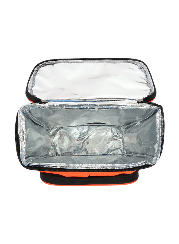 Biggdesign Waterproof Insulated Lunch Bag for Men and Women, 15 Liters, Orange/Blue