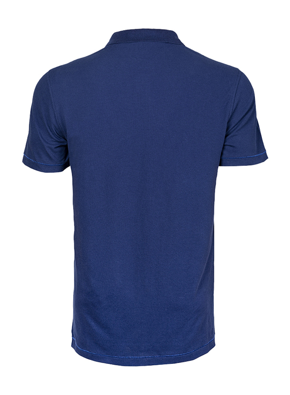 Anemoss Marine Half Sleeve Polo T-Shirt for Men, Small, Navy Blue