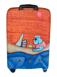 Biggdesign Mr.Allright Man Suitcase Cover, 24-inch, Multicolour