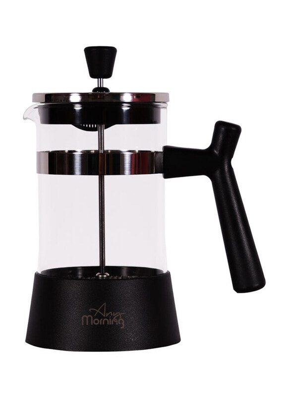 

Any Morning 600ml French Press Coffee & Tea Maker with Fine Mesh Stainless Steel Filters, Black