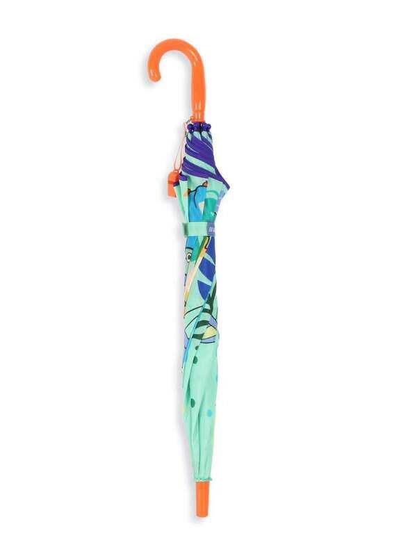 Milk & Moo Jungle Friends 8 Ribs Folding Umbrella with Whistle for Children, Multicolour