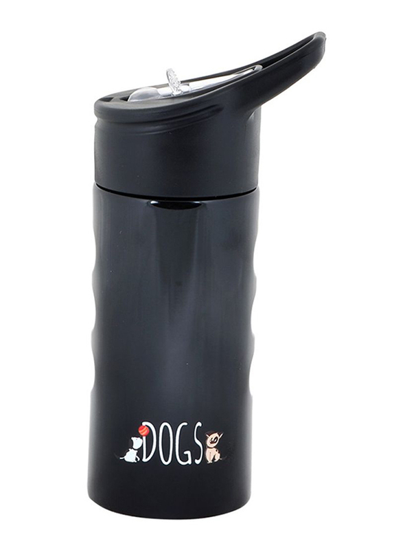 Biggdesign 500ml Dogs Design Insulated Water Bottle, Black