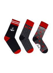 Anemoss Men's High Ankle Socket Socks Set, 3 Pairs, Multicolour