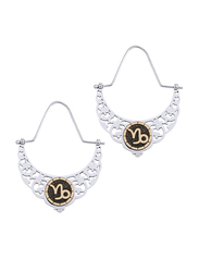 BiggDesign 925 Sterling Silver Capricorn Hoop Earrings for Women, Silver