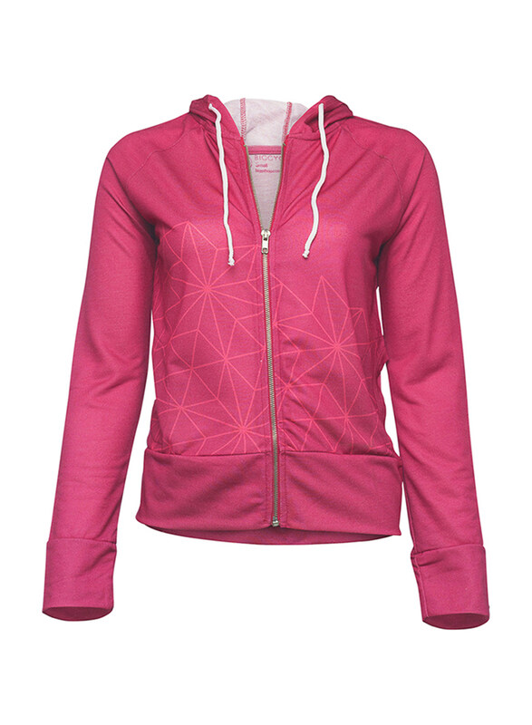 

BiggDesign BiggYoga Aura Long Sleeve Hoodie Sweatshirt for Women, Small, Pink