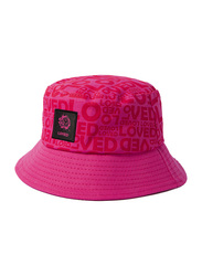BiggDesign Moods Up Loved Bucket Hat for Women, One Size, Pink