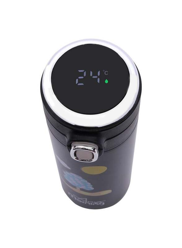 Any Morning 420ml Thermos Coffee Mug with LED Digital Display, Black