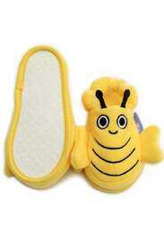 Milk & Moo Buzzy Bee 100% Cotton Toddler Slippers, 2-4 Years, Yellow