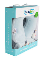 Babyjem Travel Pillow Set for Kids, 3 Pieces, 18+ Months, Blue