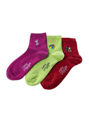 Biggdesign Glitter Socks Set for Women, 3 Pairs, Multicolour