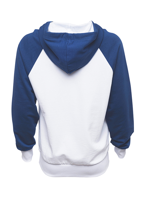 BiggDesign Anemoss Sea Bream Long Sleeve Hoodie Sweatshirt for Men, Large, White/Blue