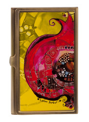 BiggDesign Fig Patterned Metal Cover Card Holder for Women, Multicolour