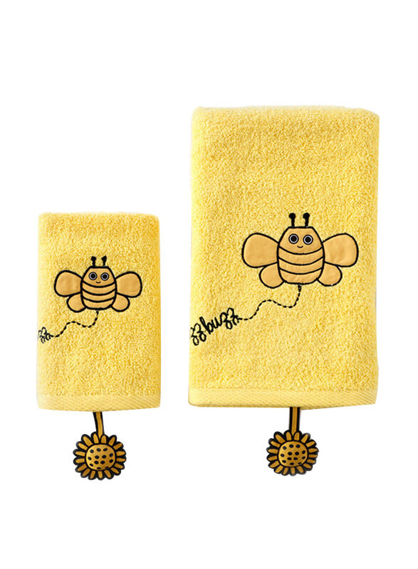 

Milk&Moo 2-Piece Buzzy Bee Towel Set, Yellow