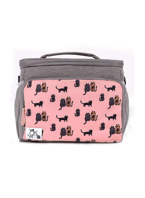 

Biggdesign Cats Waterproof & Leakproof Heat Insulated Lunch Bag, Pink/Grey