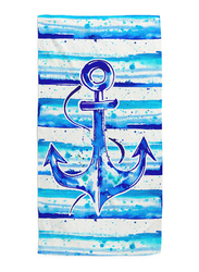 Anemoss Anchor Patterned Beach Towel, Blue/White