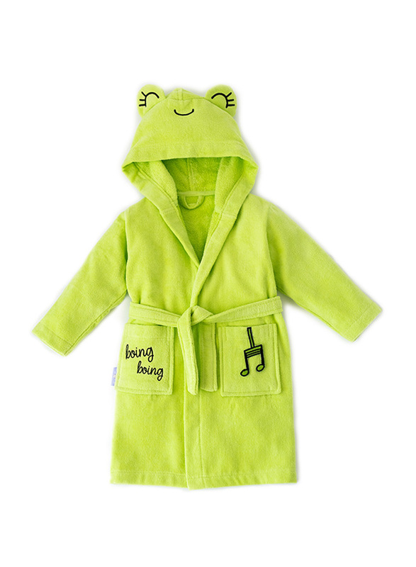 Milk&Moo Cacha Frog Mother and Kid Bathrobe Set, 2-Piece, Green