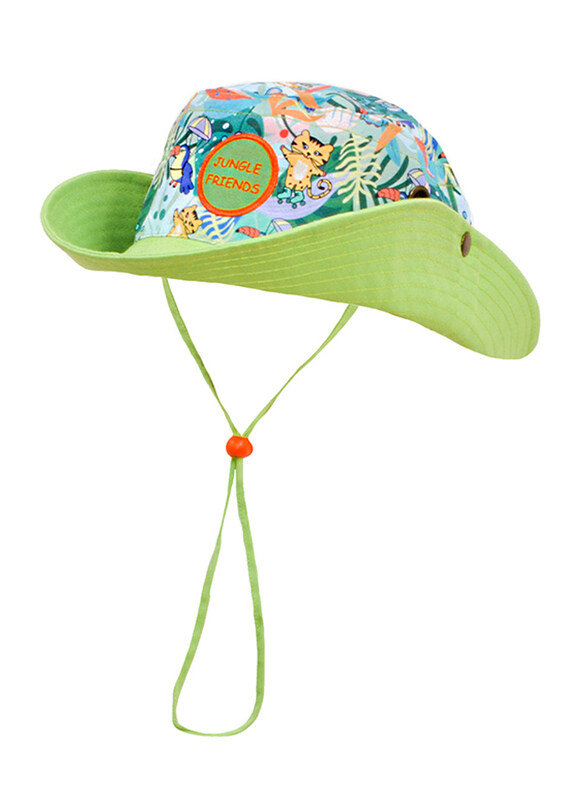 

Milk&Moo Foldable Wide Brim High Sun Protection Hat for Kids Unisex, Green/White/Blue