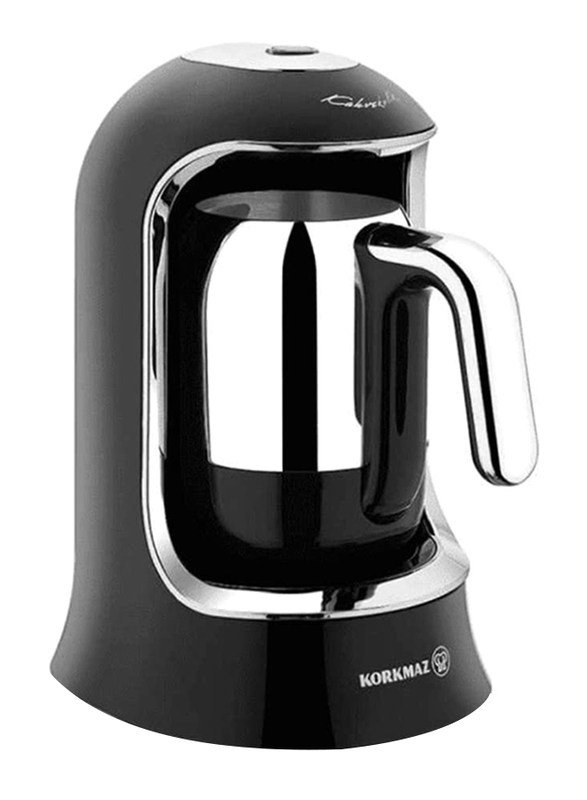 Korkmaz 4-Cups Kahvekolik Coffee Machine, A860-07, Black/Chrome