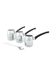 Hisar 4-Piece Lizbon Turkish Coffee Pot Set, Black/Silver