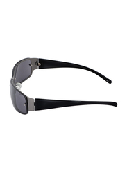 Xoomvision Full-Rim Rectangular Black Sunglasses for Men, Black Lens