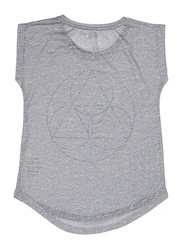 BiggDesign BiggYoga Namaste Short Sleeve T-Shirt for Women, Large, Grey