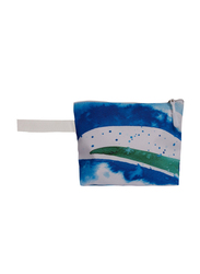 BiggDesign AnemosS Wave Patterned Makeup Bag, White/Blue/Green