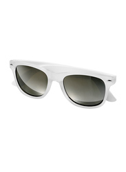 US Basic Full-Rim Wayfarer White Sunglasses Unisex, Grey Gradient Lens, 10037601