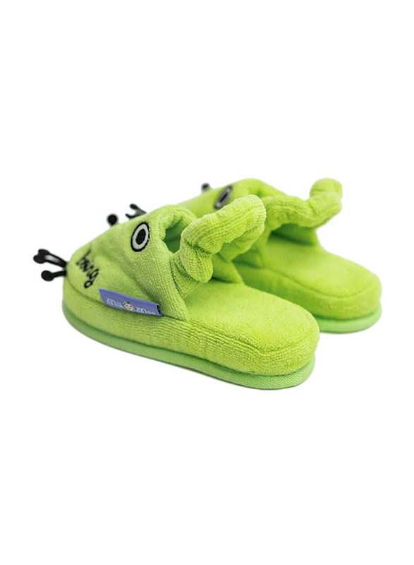 Milk&Moo Cacha Frog Toddler Bath House Kids Slippers, 2-4 Years, Green