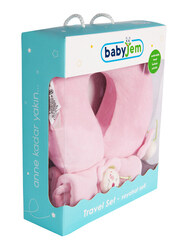 Babyjem Travel Pillow Set for Kids, 3 Pieces, 18+ Months, Pink