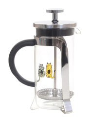Biggdesign 350ml Cat Printed Heat Resistant French Press, Black/Clear/Silver