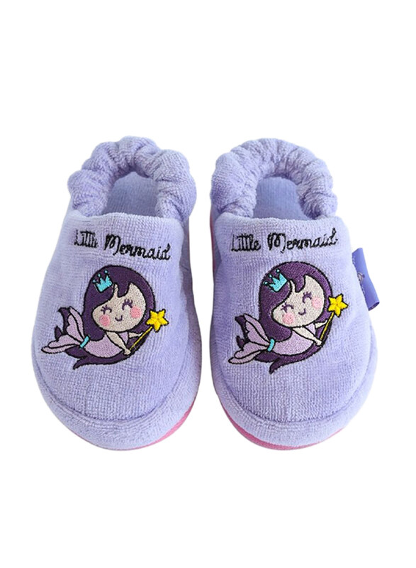 Milk&Moo Little Mermaid Kids House Slippers, 4-5 Years, Lilac