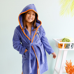 Milk&Moo Flying Toucan Bathrobe for Kids, Purple