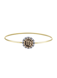 BiggDesign Virgo Sterling Silver Bangle Bracelet with Cubic Zirconia for Women, Gold