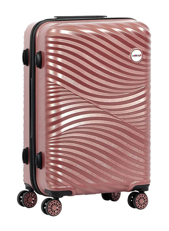 Biggdesign Lightweight Moods Up Carry On Luggage with Spinner Wheel and Lock System, Rose Gold, 28-Inch