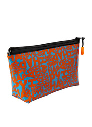 BiggDesign Moods Up Happy Glossy Makeup Bag, Orange/Blue