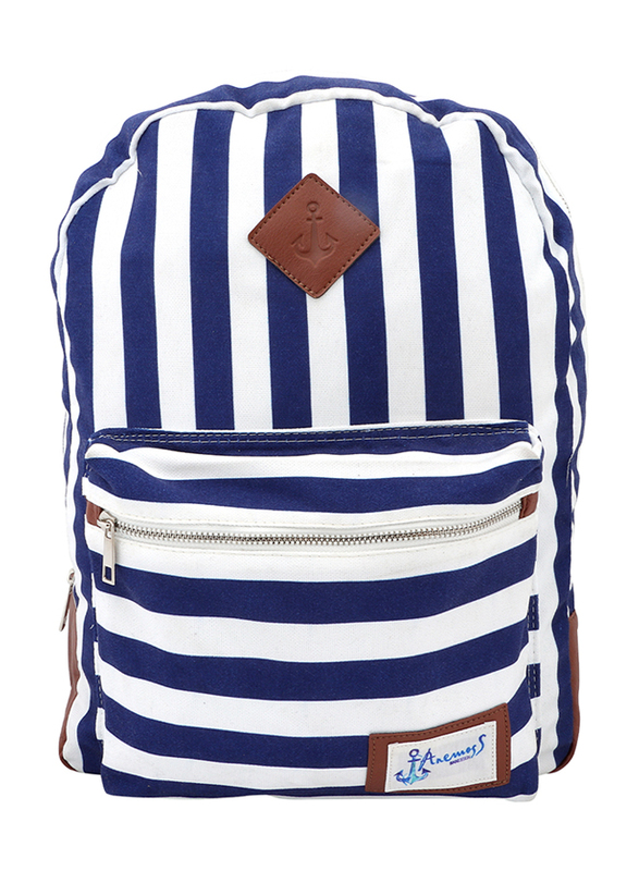 Anemoss Navy Backpack, Blue/White