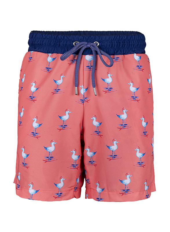Anemoss Seagull Swim Trunk Shorts for Men, S, Coral