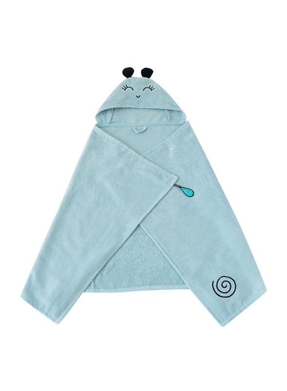 Milk & Moo Sangaloz Velvet Hooded Towel for Babies, Blue