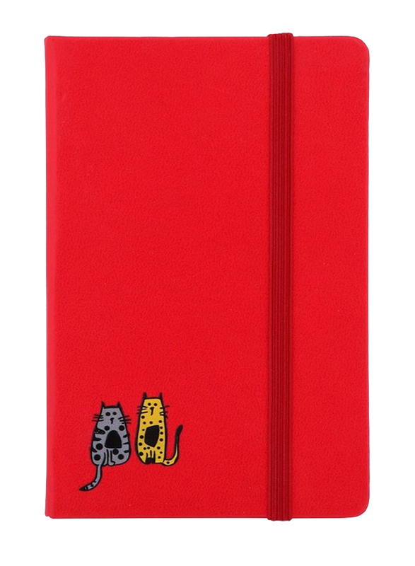 BiggDesign Cats Design Pocket Notebook, 96 Sheets, Red