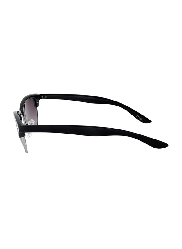 Xoomvision Half-Rim Brow Line Classic Black Sunglasses for Men, Black Lens