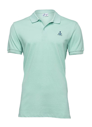 Anemoss Sailboat Polo Collar T-Shirt for Men, Small, Green