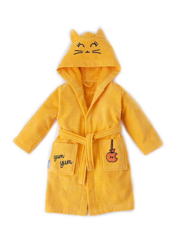 

Milk & Moo Tombish Cat Velvet Hooded Robe for Kids, Orange