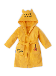 Milk & Moo Tombish Cat Velvet Hooded Robe for Kids, Orange