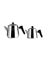 Serenk 3 Ltr Traditional Turkish 18/10 Stainless Steel Rapid Boil Stove Tea Pot, Silver