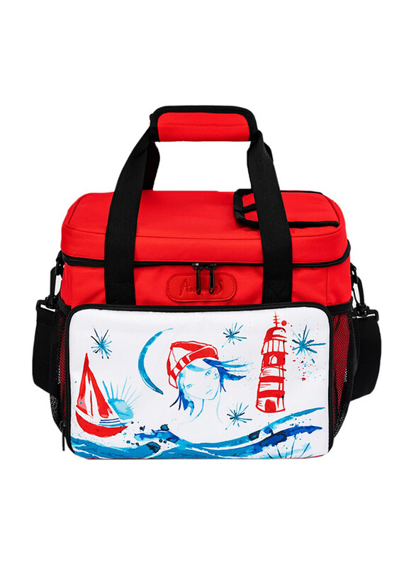 

Anemoss Lighthouse Girl Waterproof & Leakproof Insulated Bag, Red/White